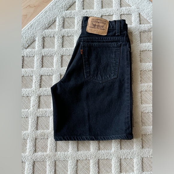 Vintage 90’s Dark Wash Levi’s 950 Relaxed Shorts Size 9 Classic Orange Tab - Picture 3 of 14